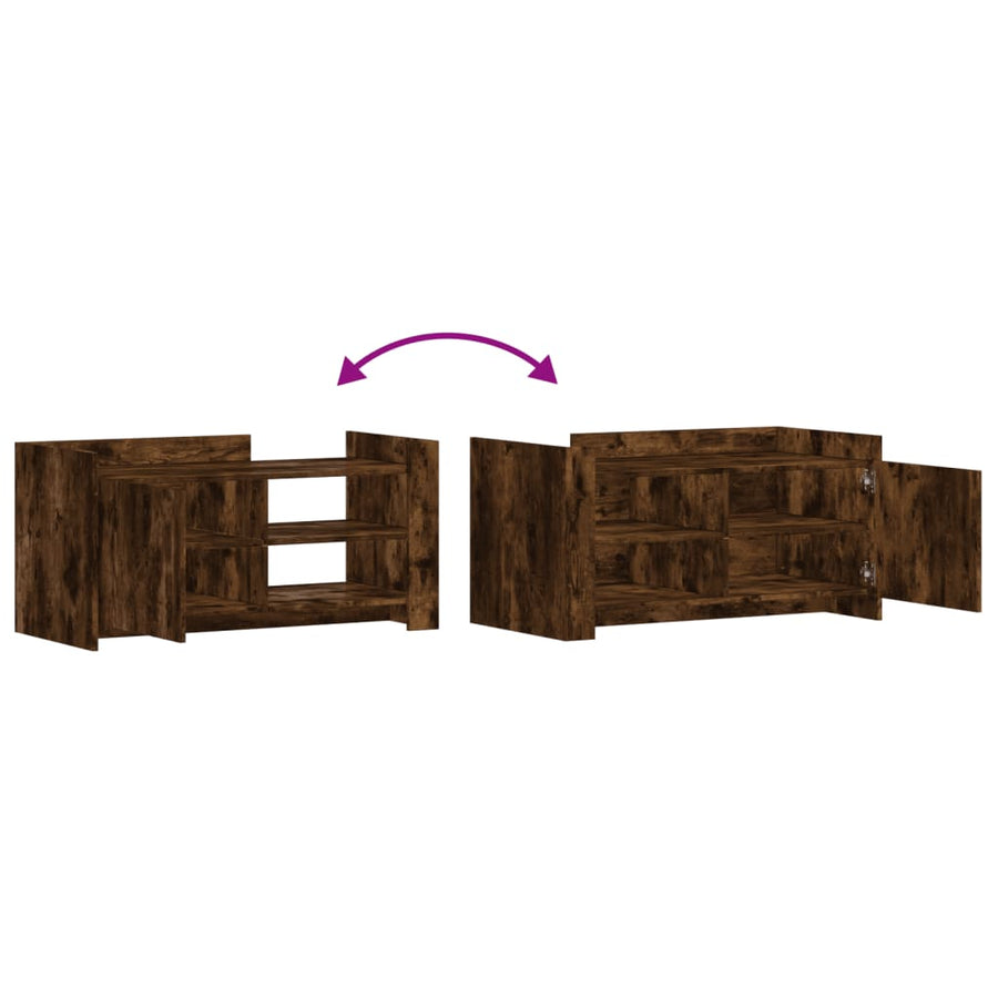 Salontafel 100x50x50 cm bewerkt hout gerookt eikenkleurig