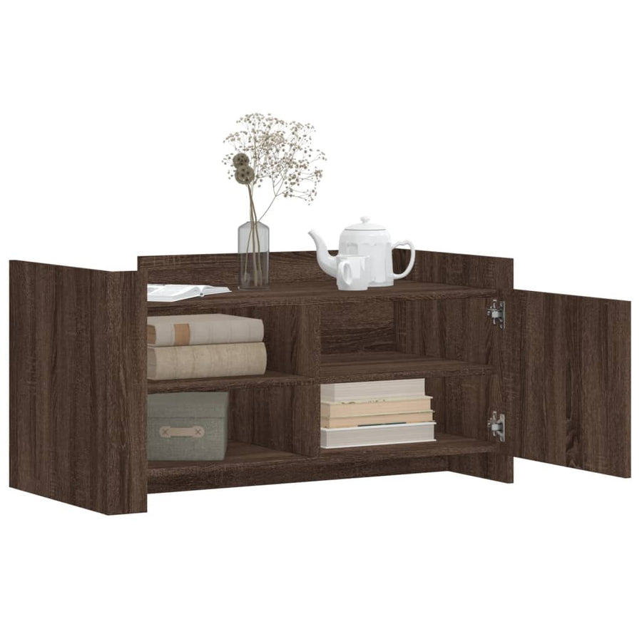 Salontafel 100x50x50 cm bewerkt hout bruin eikenkleurig