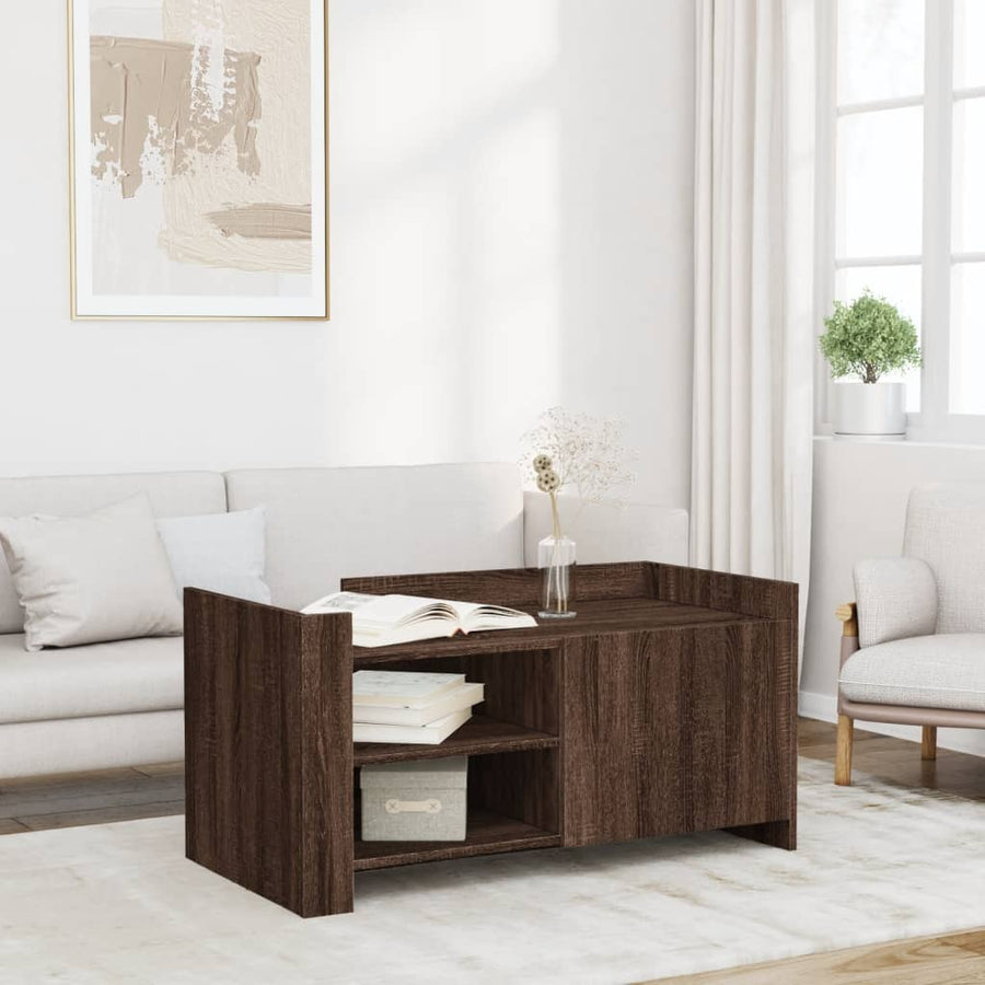 Salontafel 100x50x50 cm bewerkt hout bruin eikenkleurig