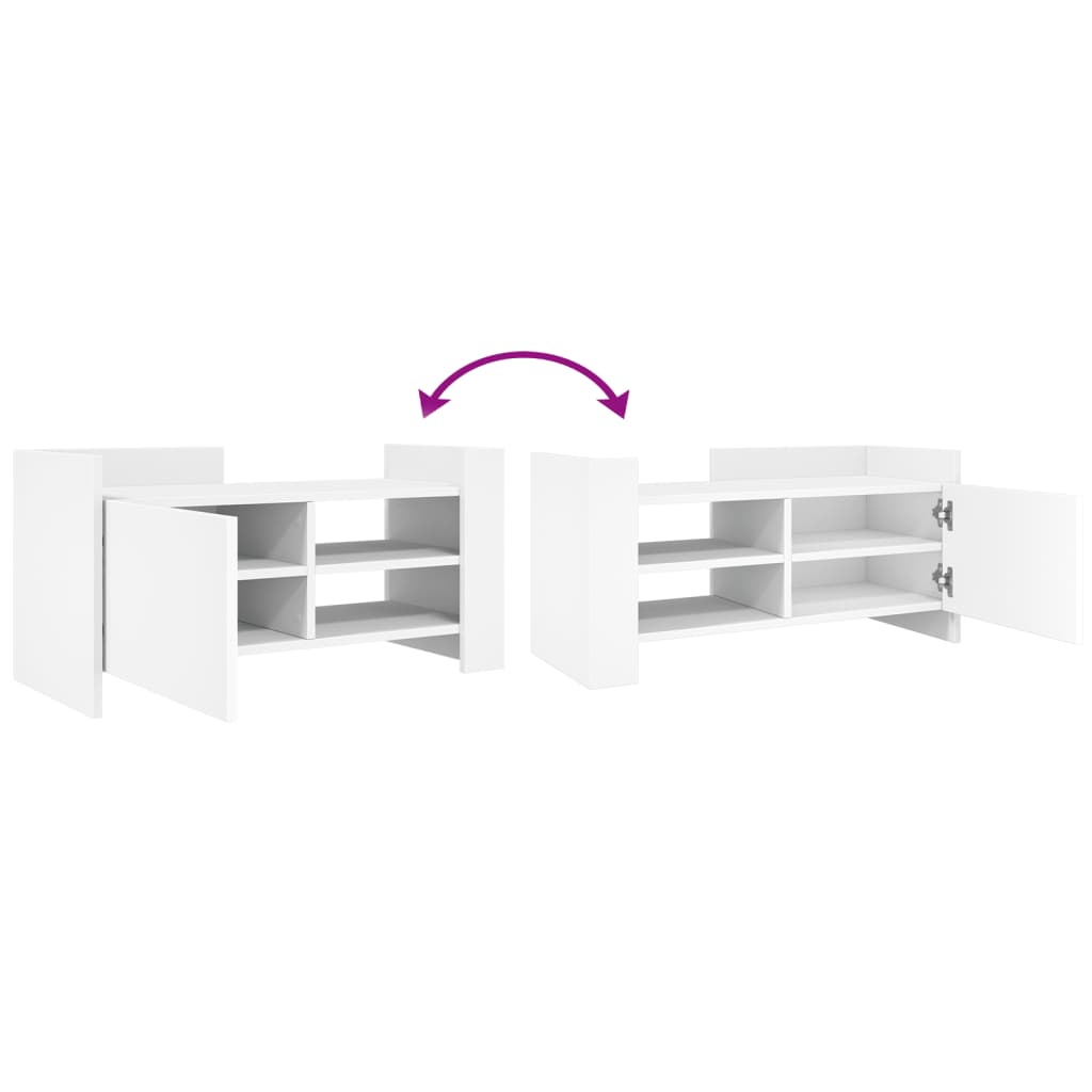 Tv-meubel 80x35x40 cm bewerkt hout wit