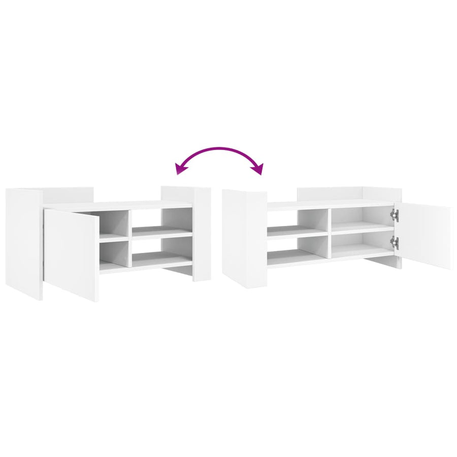 Tv-meubel 80x35x40 cm bewerkt hout wit