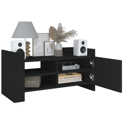 Tv-meubel 80x35x40 cm bewerkt hout zwart