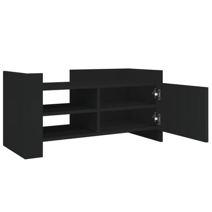 Tv-meubel 80x35x40 cm bewerkt hout zwart