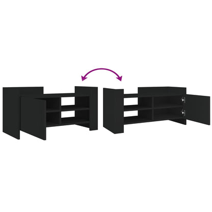Tv-meubel 80x35x40 cm bewerkt hout zwart