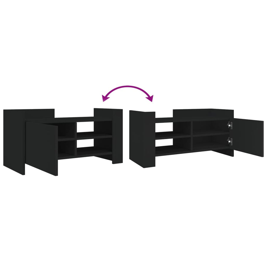 Tv-meubel 80x35x40 cm bewerkt hout zwart