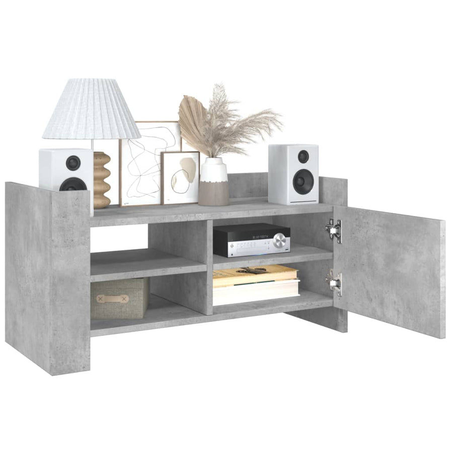 Tv-meubel 80x35x40 cm bewerkt hout betongrijs