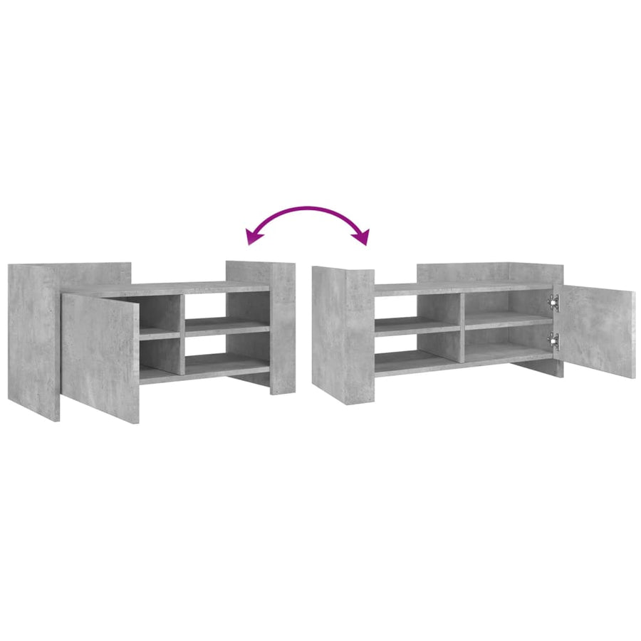 Tv-meubel 80x35x40 cm bewerkt hout betongrijs