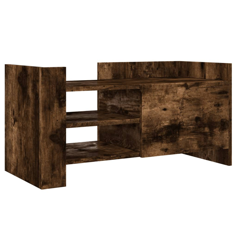 Tv-meubel 80x35x40 cm bewerkt hout gerookt eikenkleurig