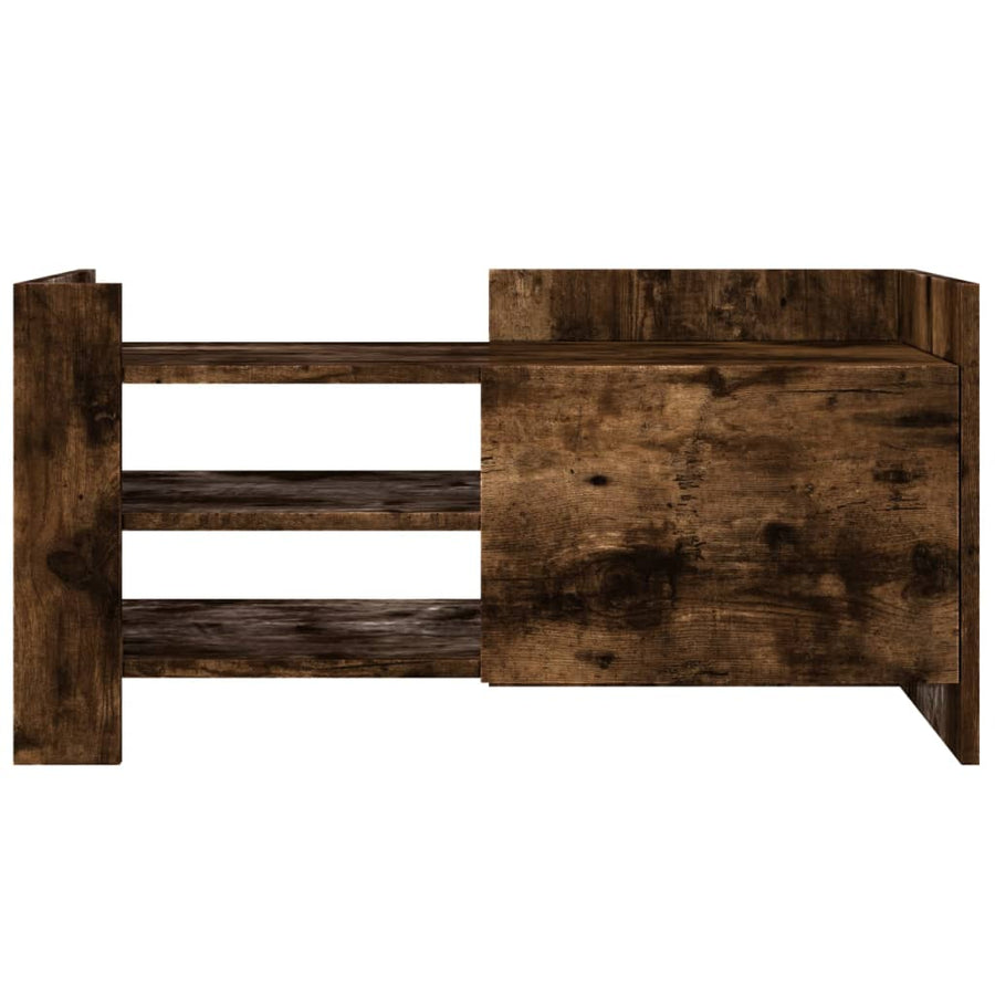 Tv-meubel 80x35x40 cm bewerkt hout gerookt eikenkleurig