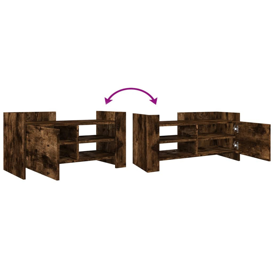 Tv-meubel 80x35x40 cm bewerkt hout gerookt eikenkleurig