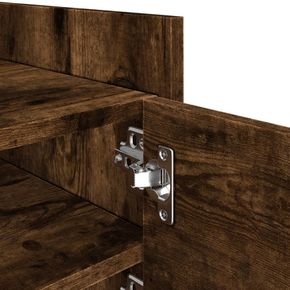 Tv-meubel 80x35x40 cm bewerkt hout gerookt eikenkleurig