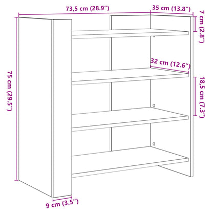 Dressoir 73,5x35x75 cm bewerkt hout zwart