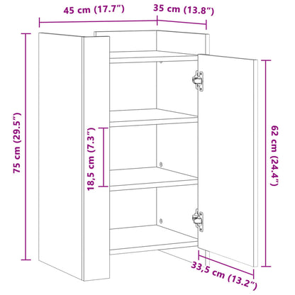Dressoir 45x35x75 cm bewerkt hout betongrijs