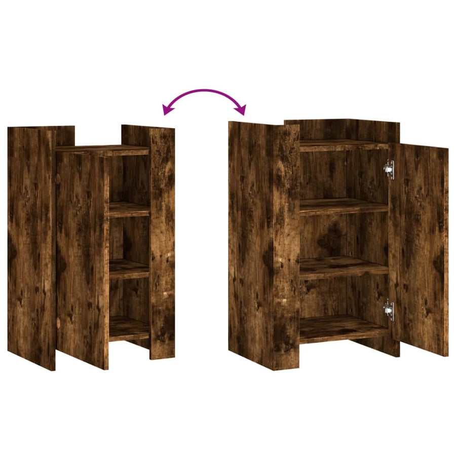 Dressoir 45x35x75 cm bewerkt hout gerookt eikenkleurig