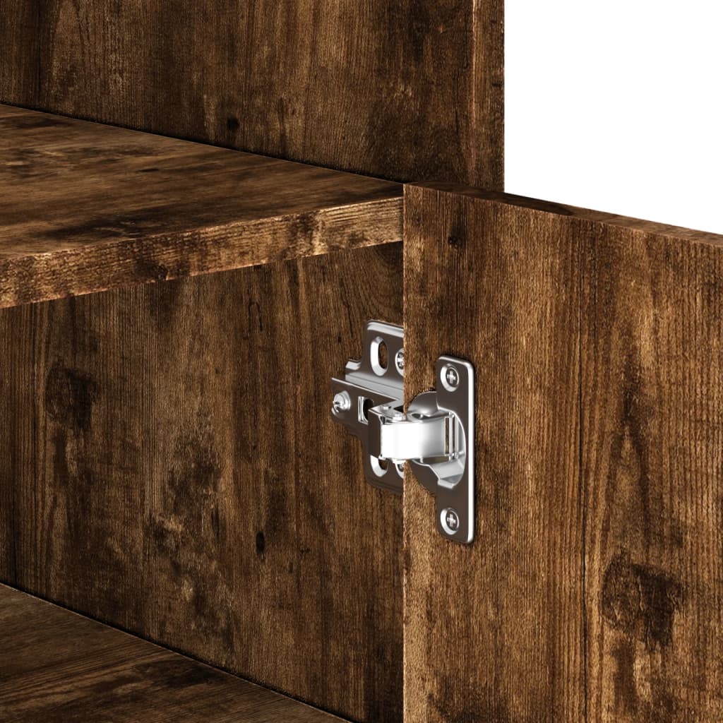 Dressoir 45x35x75 cm bewerkt hout gerookt eikenkleurig