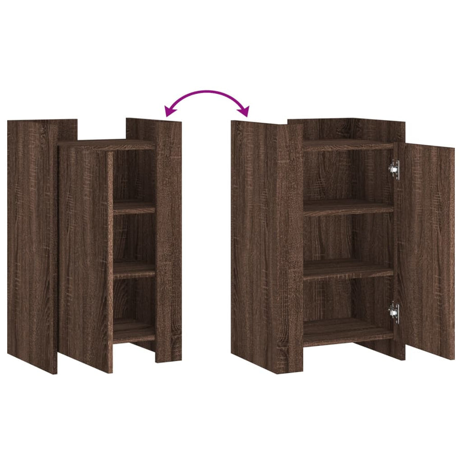 Dressoir 45x35x75 cm bewerkt hout bruin eikenkleurig