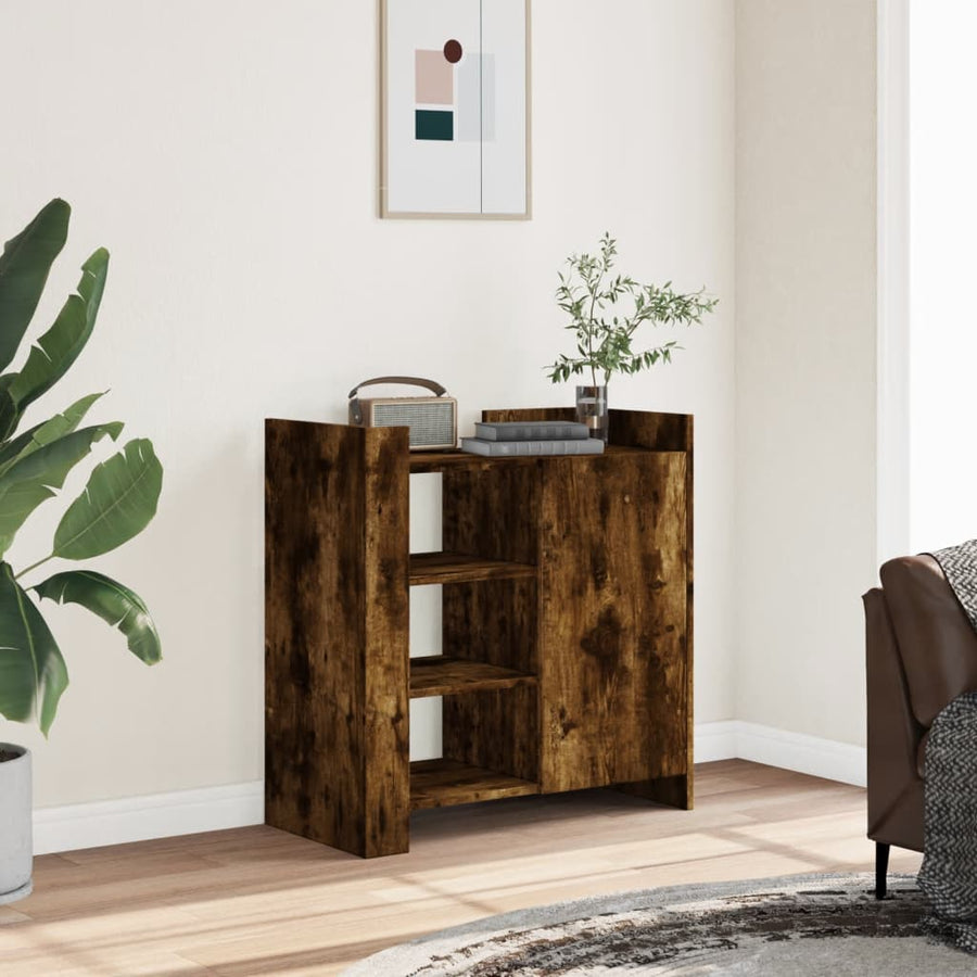 Dressoir 73,5x35x75 cm bewerkt hout gerookt eikenkleurig