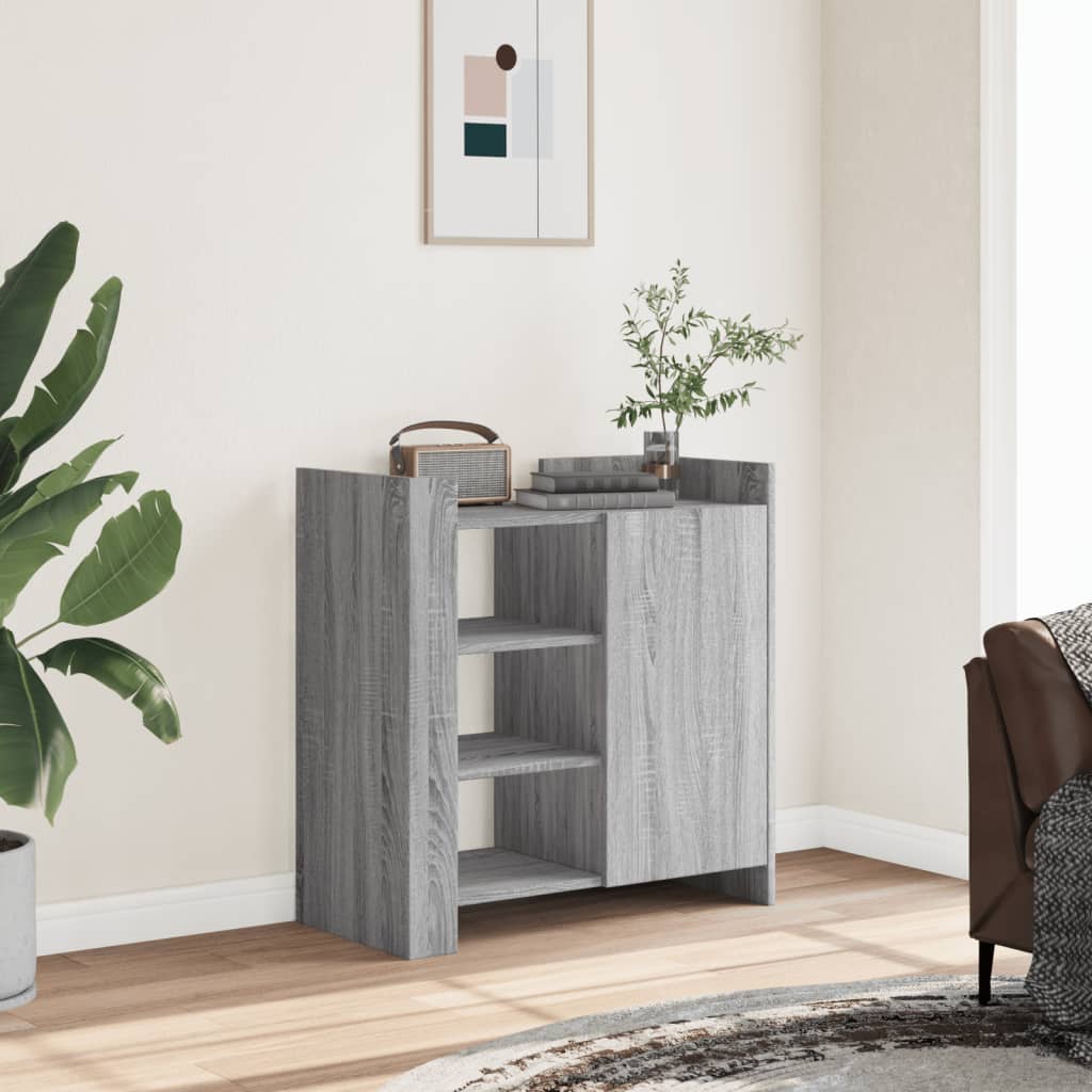 Dressoir 73,5x35x75 cm bewerkt hout grijs sonoma eikenkleurig