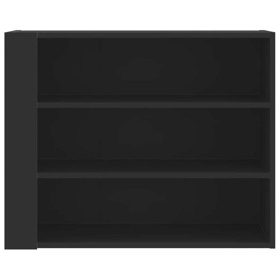 Wandkast 75x35x60 cm bewerkt hout zwart