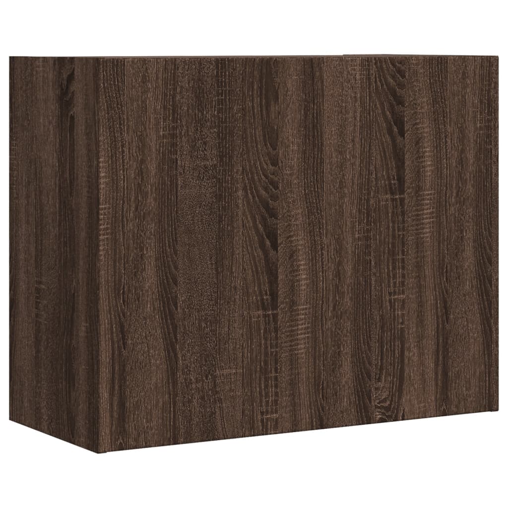 Wandkast 75x35x60 cm bewerkt hout bruin eikenkleurig
