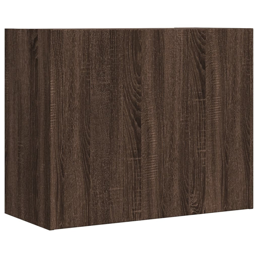 Wandkast 75x35x60 cm bewerkt hout bruin eikenkleurig