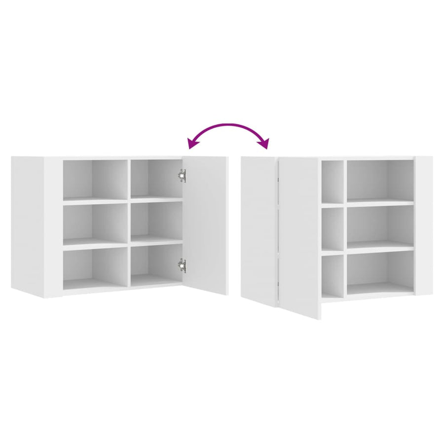 Wandkast 75x35x60 cm bewerkt hout wit