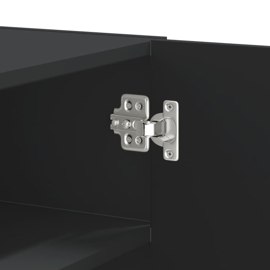 Wandkast 75x35x60 cm bewerkt hout zwart