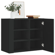 Wall cabinet 75x35x60 cm distressed wood black