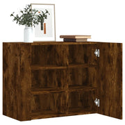 Wall cabinet 75x35x60 cm engineered wood smoked oak finish