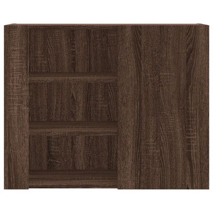 Wandkast 75x35x60 cm bewerkt hout bruin eikenkleurig