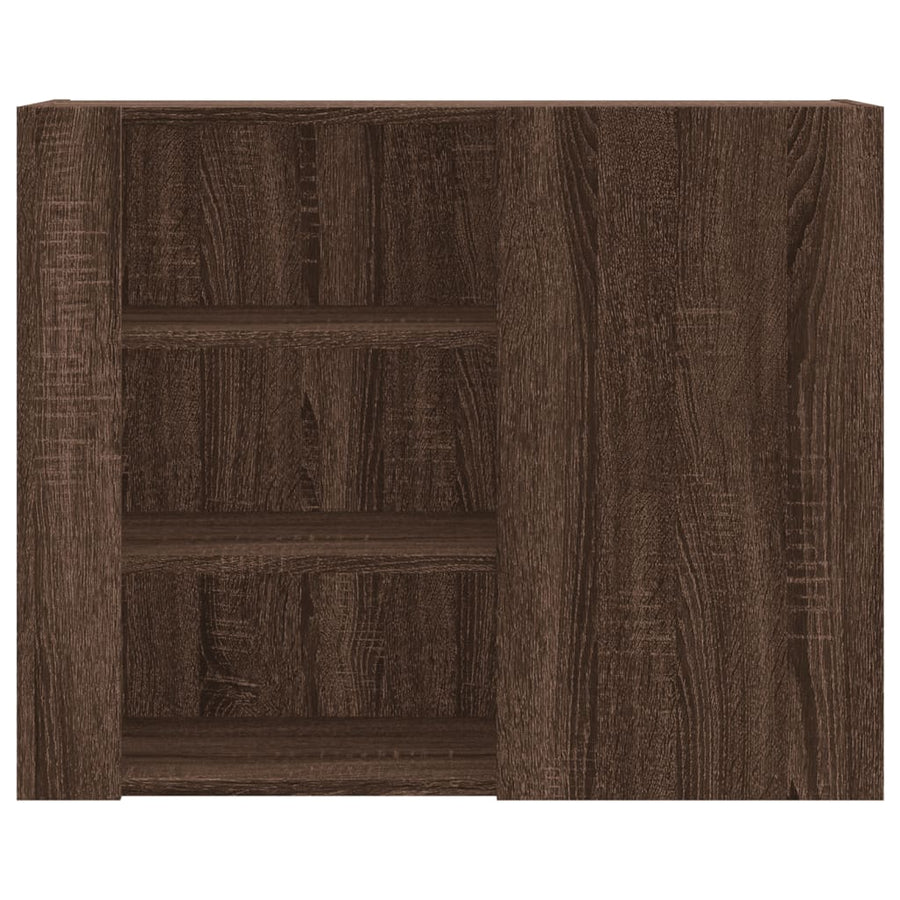 Wandkast 75x35x60 cm bewerkt hout bruin eikenkleurig