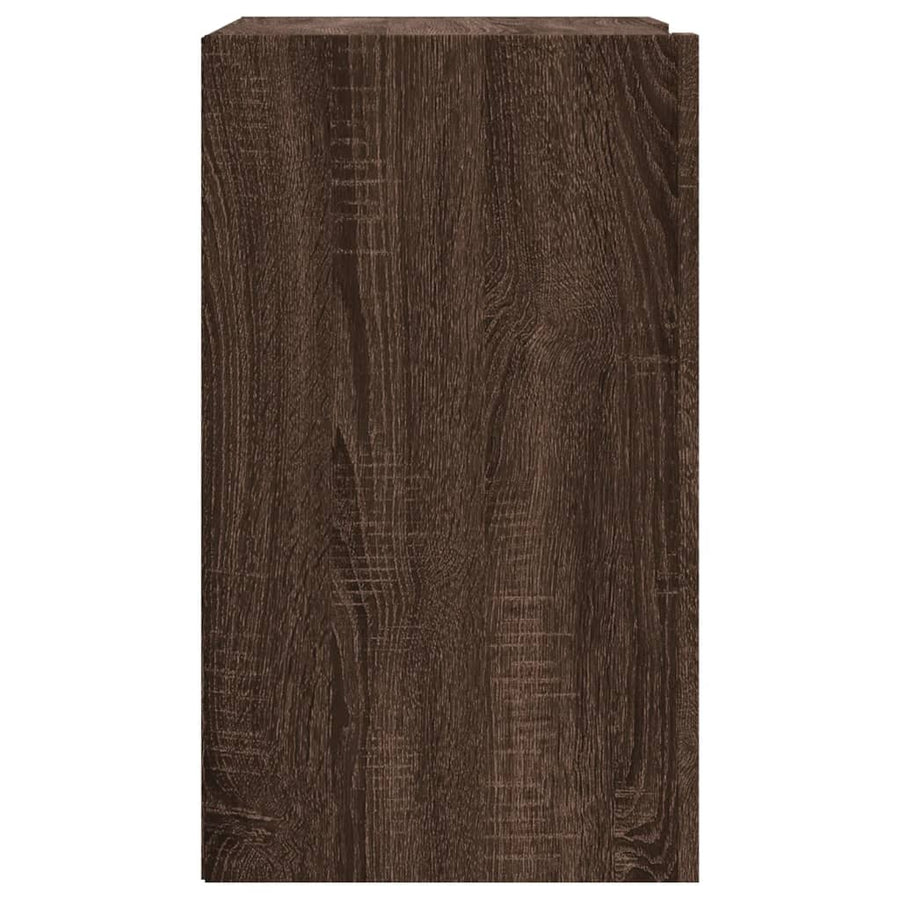 Wandkast 75x35x60 cm bewerkt hout bruin eikenkleurig