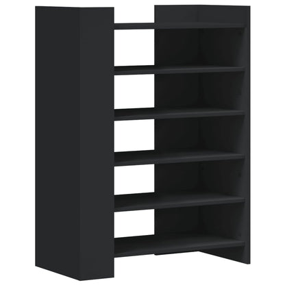 Schoenenkast 74,5x37,5x100 cm bewerkt hout zwart