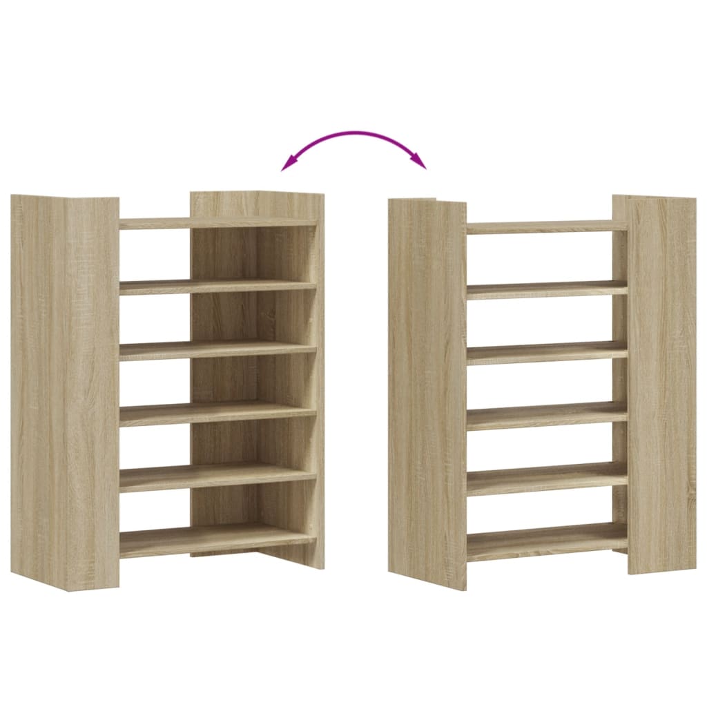 Schoenenkast 74,5x37,5x100 cm bewerkt hout sonoma eikenkleurig