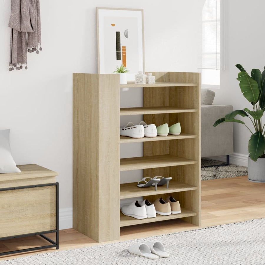 Schoenenkast 74,5x37,5x100 cm bewerkt hout sonoma eikenkleurig