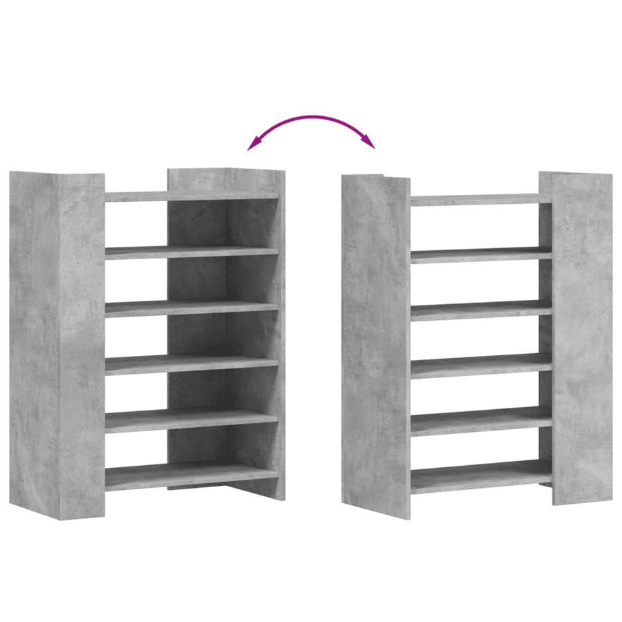 Schoenenkast 74,5x37,5x100 cm bewerkt hout betongrijs