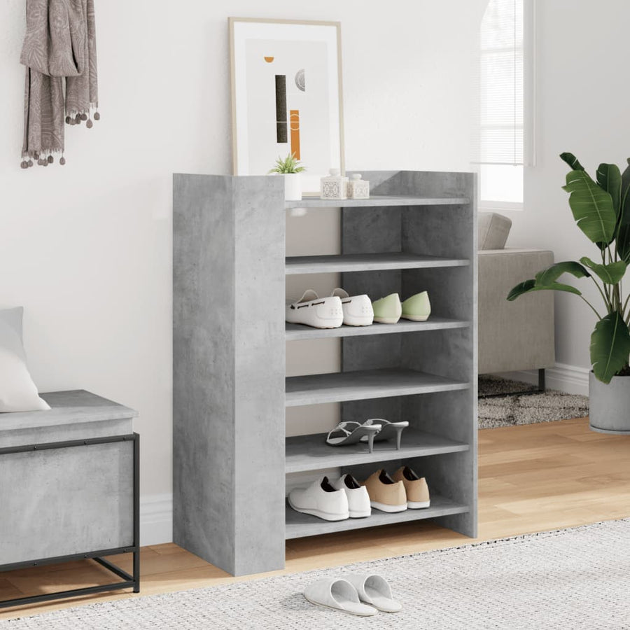 Schoenenkast 74,5x37,5x100 cm bewerkt hout betongrijs