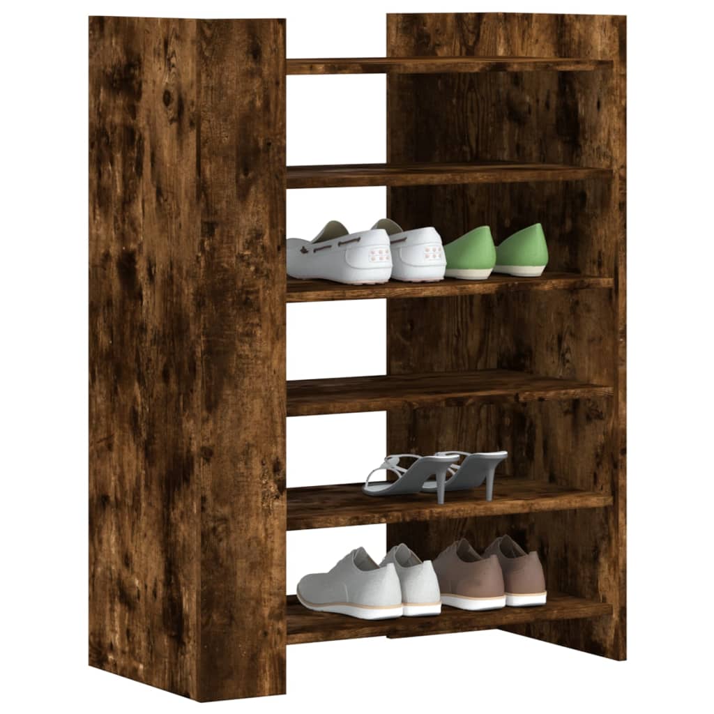 Schoenenkast 74,5x37,5x100 cm bewerkt hout gerookt eikenkleurig