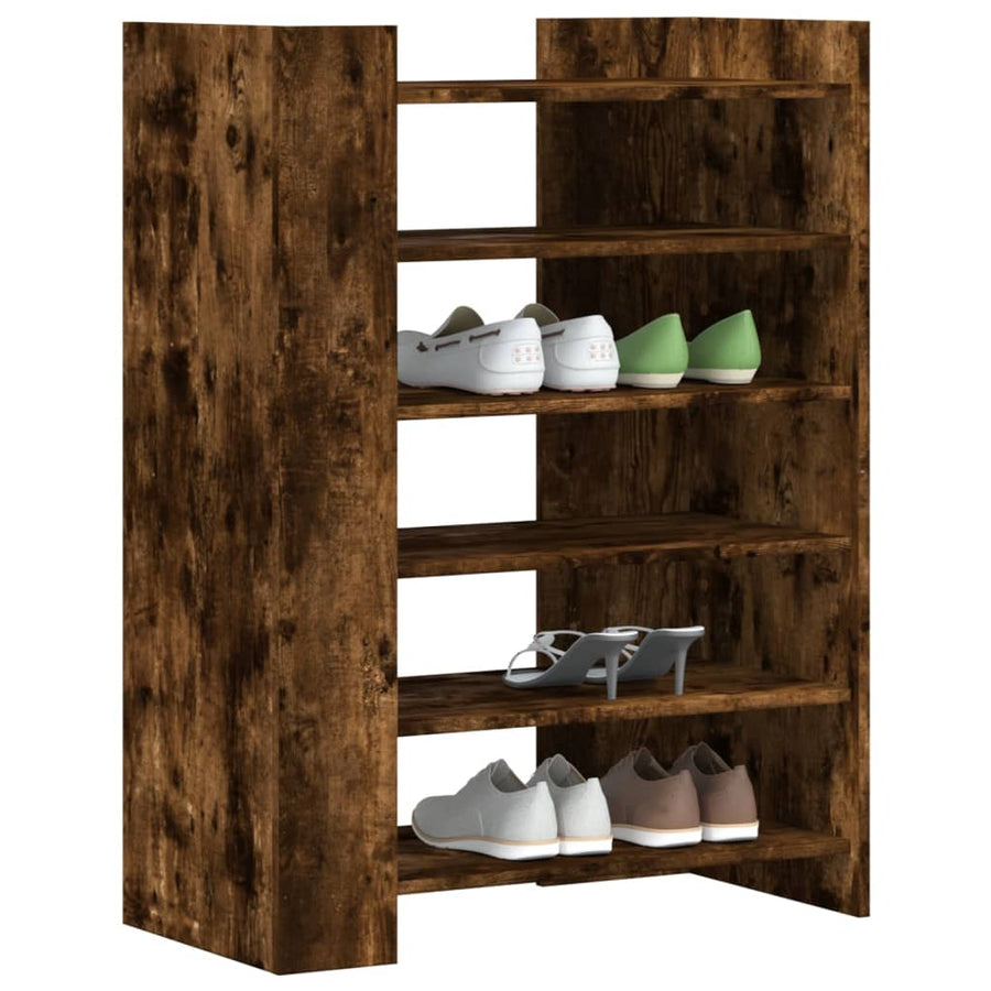 Schoenenkast 74,5x37,5x100 cm bewerkt hout gerookt eikenkleurig