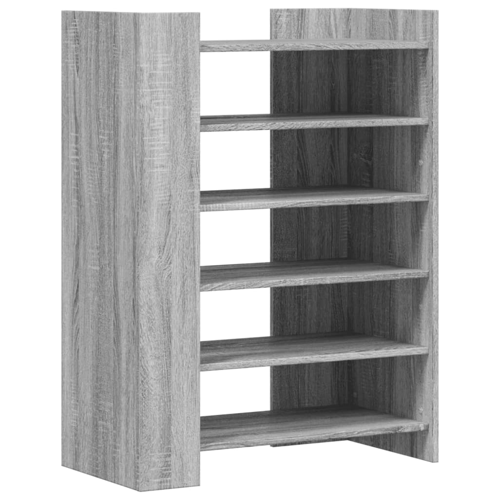 Schoenenkast 74,5x37,5x100 cm bewerkt hout grijs sonoma eiken