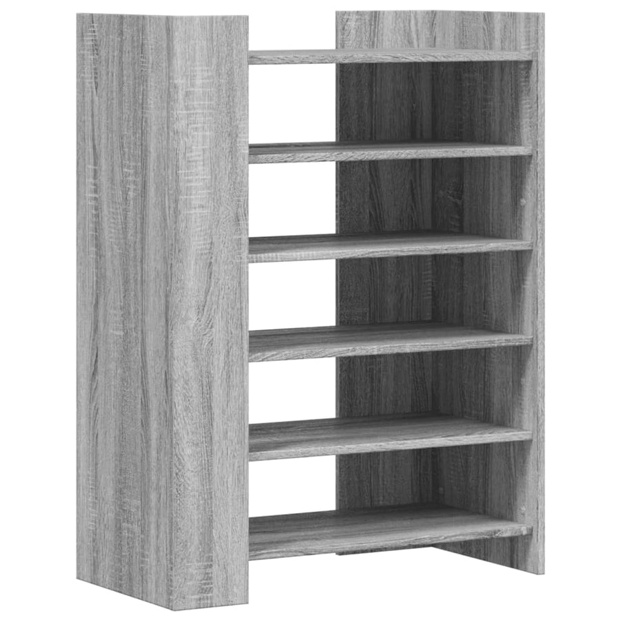 Schoenenkast 74,5x37,5x100 cm bewerkt hout grijs sonoma eiken