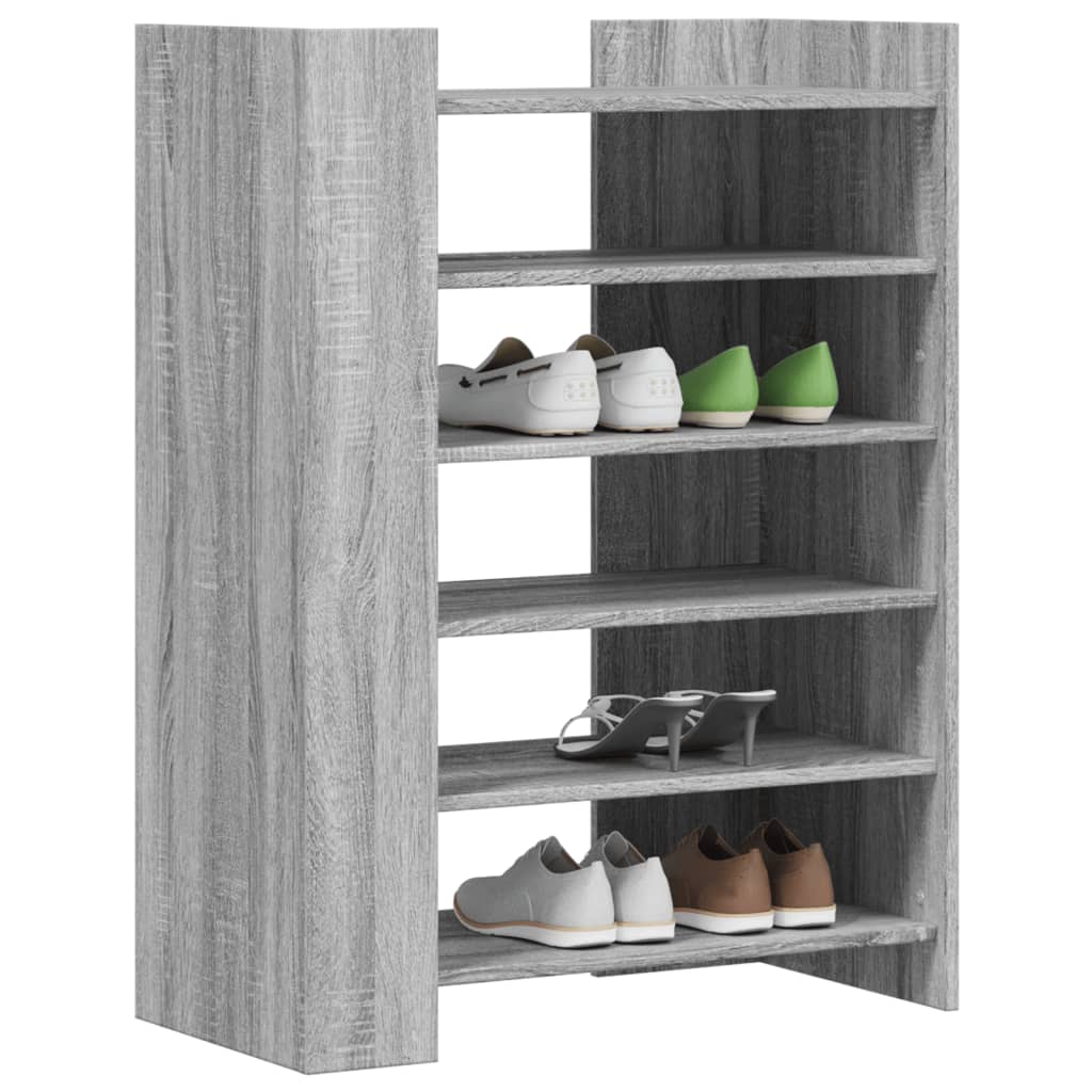 Schoenenkast 74,5x37,5x100 cm bewerkt hout grijs sonoma eiken