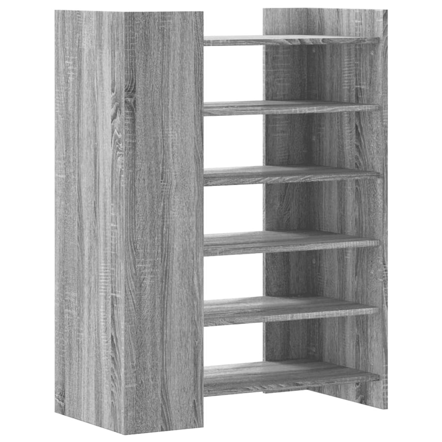 Schoenenkast 74,5x37,5x100 cm bewerkt hout grijs sonoma eiken