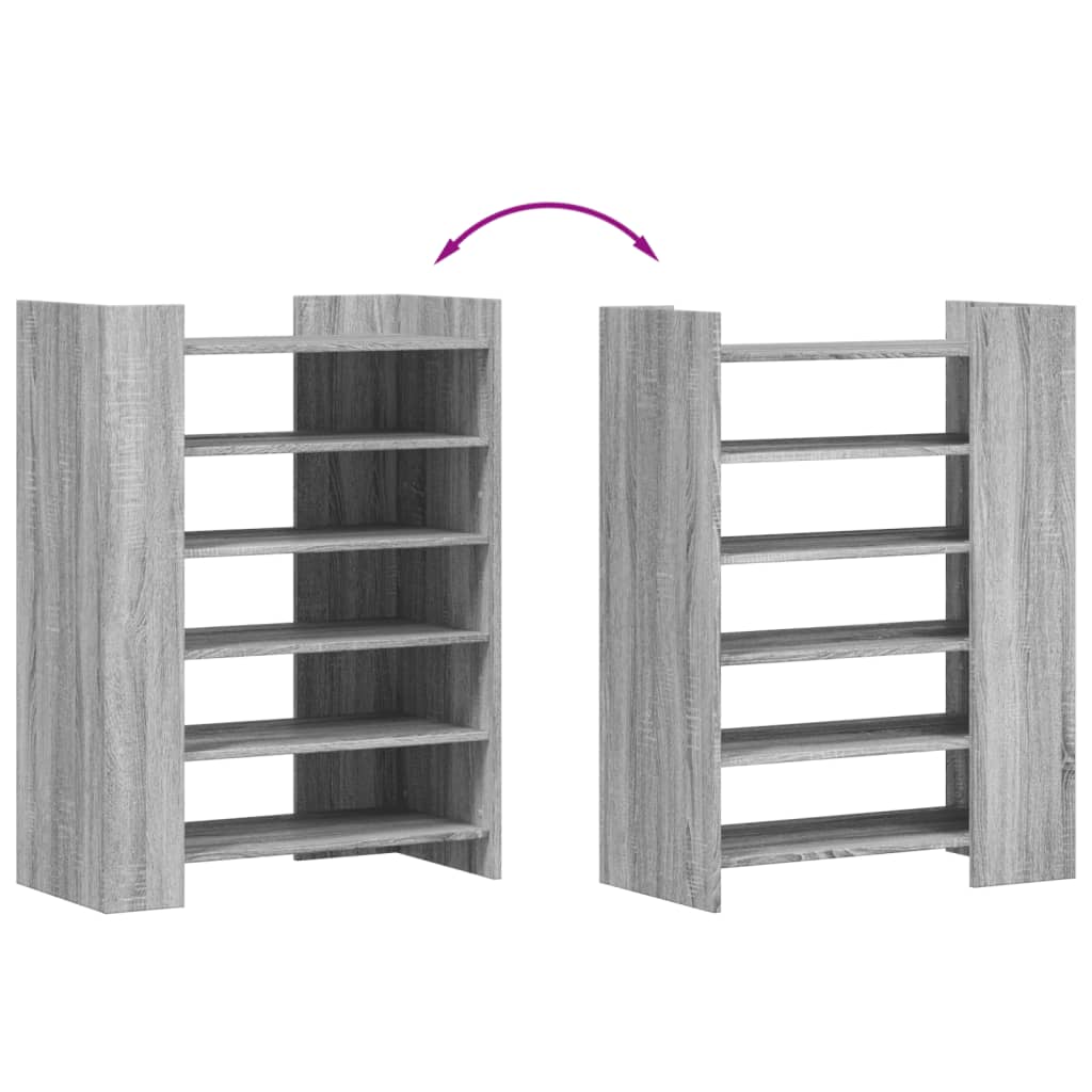 Schoenenkast 74,5x37,5x100 cm bewerkt hout grijs sonoma eiken