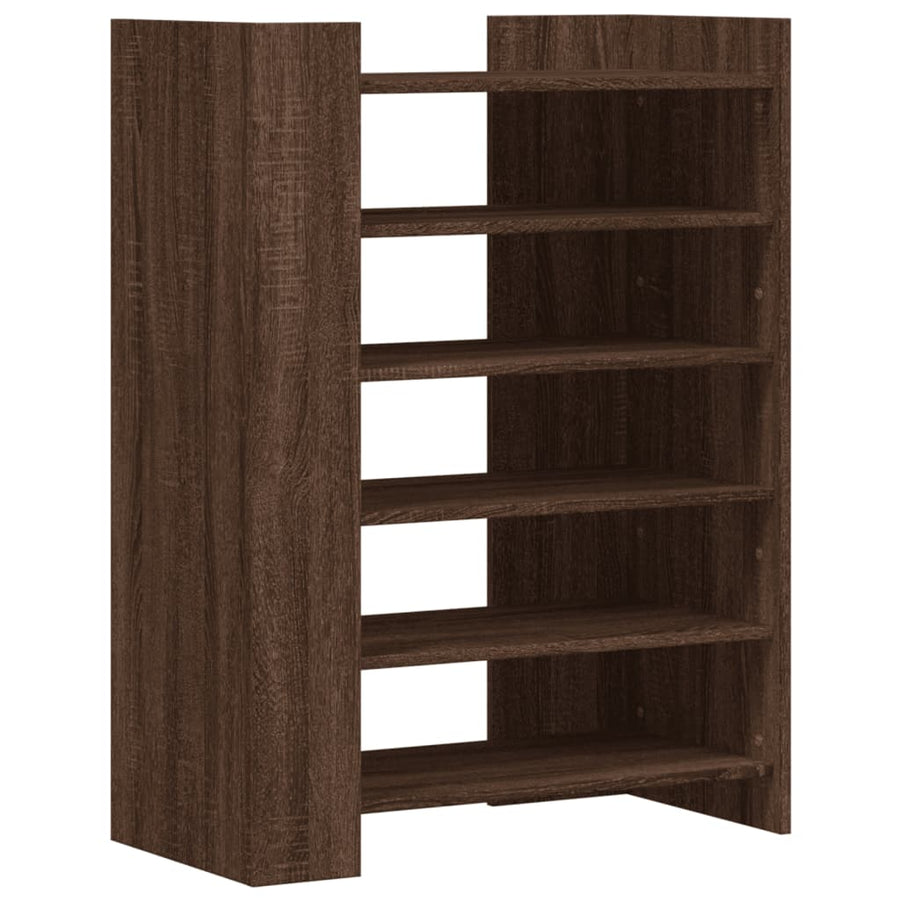 Schoenenkast 74,5x37,5x100 cm bewerkt hout bruin eikenkleurig