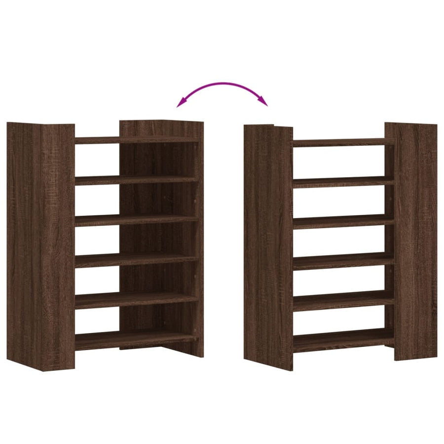 Schoenenkast 74,5x37,5x100 cm bewerkt hout bruin eikenkleurig