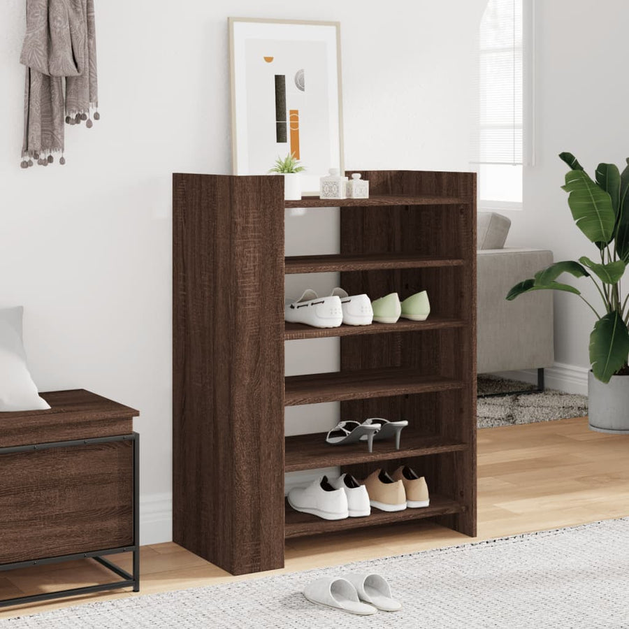 Schoenenkast 74,5x37,5x100 cm bewerkt hout bruin eikenkleurig