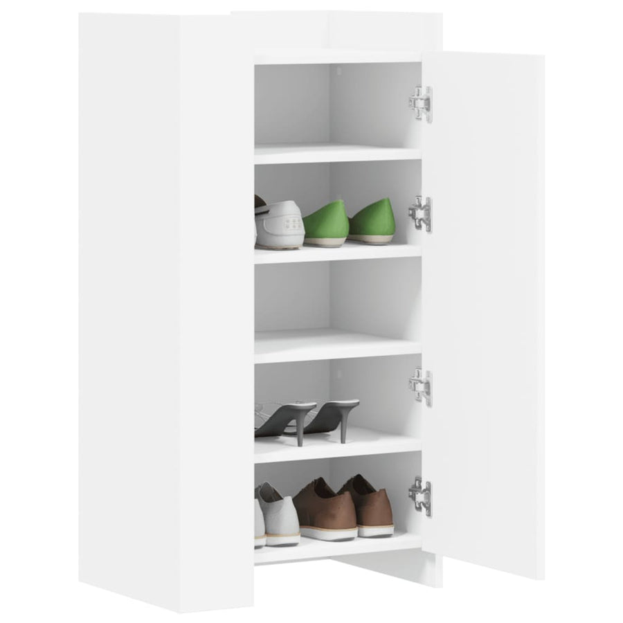 Schoenenkast 52x37,5x100 cm bewerkt hout wit