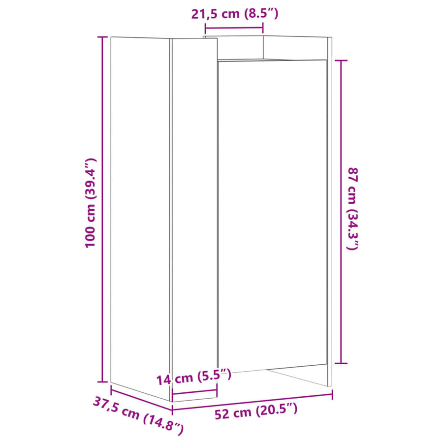 Schoenenkast 52x37,5x100 cm bewerkt hout wit