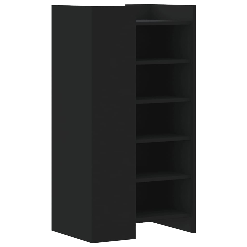 Schoenenkast 52x37,5x100 cm bewerkt hout zwart